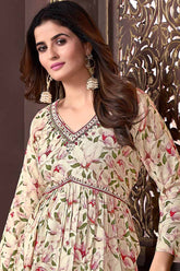 Exclusive Alia Cut Rayon Hand Work Readymade Suit With Pocket In Pant